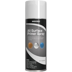 Nadamoo All Surface Primer Spray ، من جزء واحد من الايبوكسي التمهيدي الرمادي غير اللامع ، علبة 1 ، تعزيز الالتصاق لخزف متعدد السطح ، الزجاج ، المعادن ، البلاستيك ، الخشب