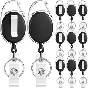 Honoson Heavy Duty Retractable Badge Reels Batch ID Badge Holder Retractable Clip Bulk Card Key Holder with Ring for Office Worker Employee, Doctor Nurse Gifts(Bright Color,50 Pcs)