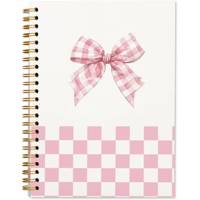 Coquette Pink Bow Notebook, Preppy Notebook, Girly Notebook, Pink Aesthetic Notebook, Pink Desk Accessories for Women, Preppy Office Supplies, Bow School Supplies 5.5x8.3
