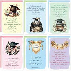 ceiba tree Religious Graduation Cards Gold Foiled Christian Congrats Grad Greeting Card Bulk Assortment Notecard with Envelopes Congratulations Grad