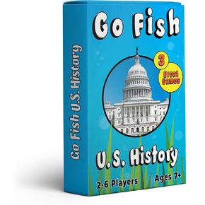 Go Fish U.S. History - Combines Classic Go Fish with American History. Kids Collect The top 4 Presidents, Artists, Sports Legends, etc. Ages 7 and up!