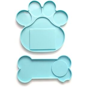 Memorial Pet Tombstone Mold Dog Bone Shape Epoxy Resin Casting Silicone Molds Photo Frame Candle Holder Making