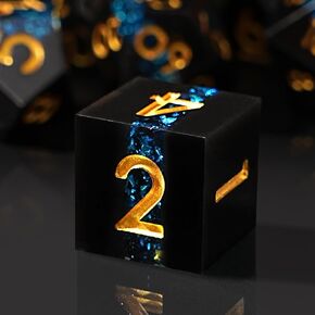 مجموعة النرد DND راتنج DND ، حافة حادة يدوي الزهرة الزهور D&D DICE للأبراج المحصنة والتنين ، وشرح اللمعان راتنج الراتنج D و D DICE SET ، 7PCS DICE لألعاب RPG لعب ألعاب D&D STAT