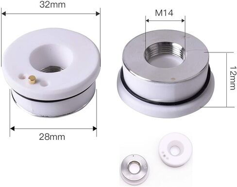 Nozzle Ceramic Rings Dia 28mm P0571-1051-00001 for Fiber Laser Cutting Head,Fiber Laser Head Ceramic Ring Dia 32mm,Fiber Laser Cutting Machine Head Nozzle Holder Parts (1 PCS) in Saudi Arabia