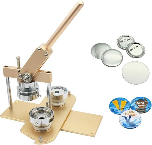 ChiButtons Pro 58mm (2.25") Metric Button Maker B400 Kit | All-Metal Premium Press w/ 100 Parts, Adjustable Cutter & Moulds | Boutique Stores, Event Vendors, Small Business (Black-New) in Saudi Arabia