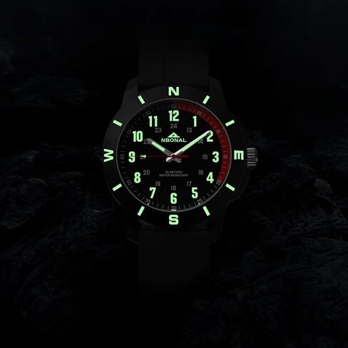 NBONAL Sport Field Watch for Men Black Tactical Watch Daily Waterproof 24 Hour Military Display Casual Quartz Wristwatch in Saudi Arabia