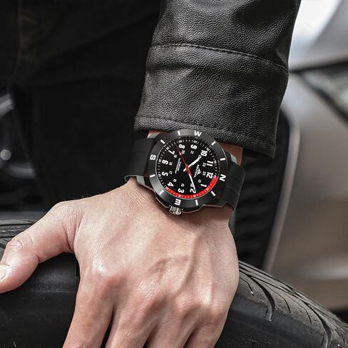 NBONAL Sport Field Watch for Men Black Tactical Watch Daily Waterproof 24 Hour Military Display Casual Quartz Wristwatch in Saudi Arabia
