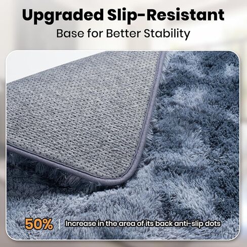 سجاد منطقة ناعمة من Zentavio لغرفة المعيشة وغرفة النوم مقاس 4 × 6 أقدام سجادة جمالية منفوشة وفروية أشعث من القطيفة ذات كومة عالية لغرف الأطفال وغرفة النوم وديكور المنزل مصبوغة باللون الرمادي الفاتح in Kuwait