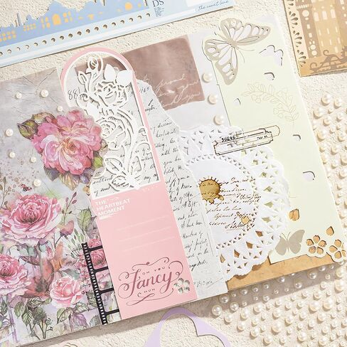 3 Packs Lace Cutout Retangular Paper Die-cut with Lace Trim Decor Note Paper Multicolor Silhouette with Hollow Patterns of Butterfly Flower Building for Scrapbooking Card Making Journal Craft (Wensor) in Kuwait
