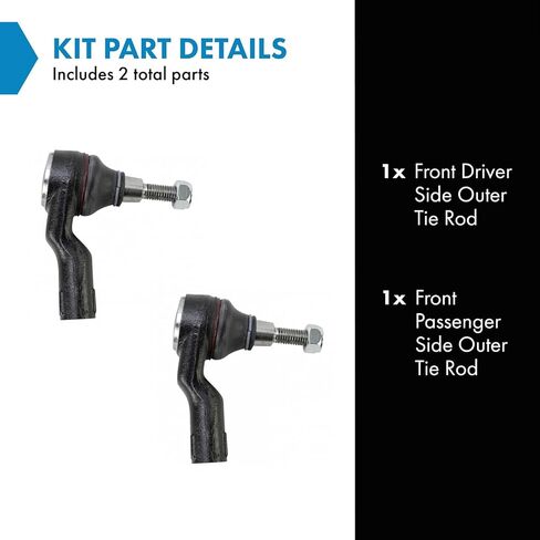 TRQ Tie Rod End نظام التعليق الأمامي الخارجي LH RH مجموعة قطعتين متوافق مع Nissan Versa Note in Kuwait