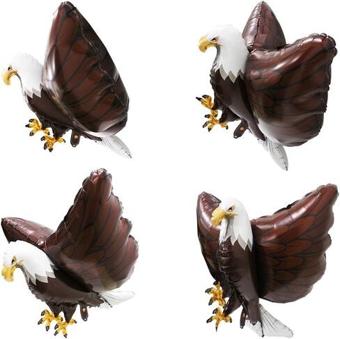 Patriotic Independence Day 3D Giant Eagle Bird Foil Balloons, Inflatable 4 th July Realistic American Bald Eagles Blowup Balloon For Birthday Animal Themed Party Decoration Supplies in Saudi Arabia