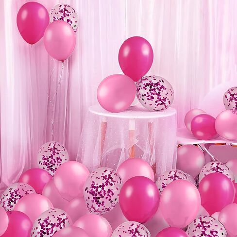 Katchon ، بالونات وردية لحفل عيد الميلاد - 12 بوصة ، حزمة من 60 | البالونات الوردية الساخنة | حفل زخارف عيد الميلاد | البالون اللاتكس | زخارف عيد الميلاد الحادية والعشرين in Saudi Arabia