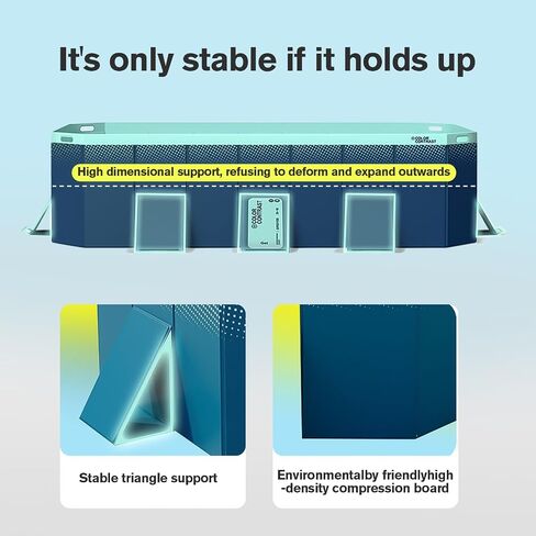 Foldable Swimming Pool, Non-Inflatable Family Swimming Pool for Family Adults, Hard Plastic Shell Collapsible Rectangle Swimming Pools for Outside Backyard Portable(Blue, 116.1 x 64.9 x 21.7) in Saudi Arabia