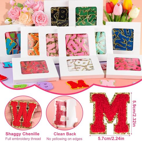 ASTARON 26 Pcs Self Adhesive Letter Patches Chenille Letters Stickers, A-Z Embroidered Applique Patches Alphabet Cloth Patch for Clothes, Bags, Hat, Phone Case, DIY Accessories (Red) in Saudi Arabia