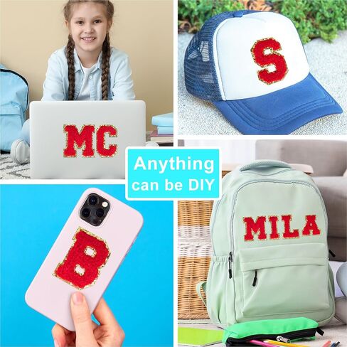 ASTARON 26 Pcs Self Adhesive Letter Patches Chenille Letters Stickers, A-Z Embroidered Applique Patches Alphabet Cloth Patch for Clothes, Bags, Hat, Phone Case, DIY Accessories (Red) in Saudi Arabia