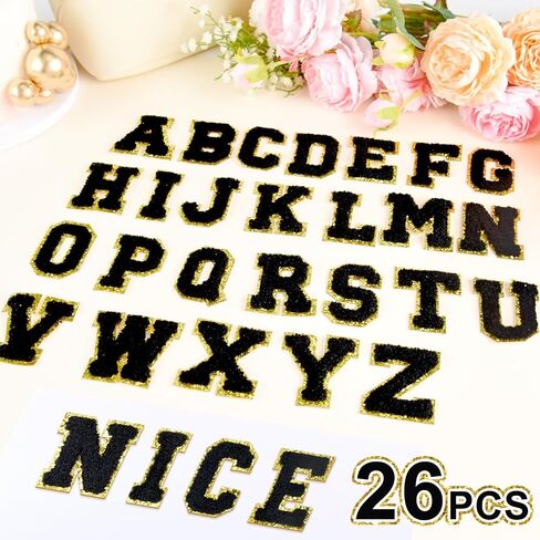 ASTARON 26 Pcs Self Adhesive Letter Patches Chenille Letters Stickers, A-Z Embroidered Applique Patches Alphabet Cloth Patch for Clothes, Bags, Hat, Phone Case, DIY Accessories (Red) in Saudi Arabia