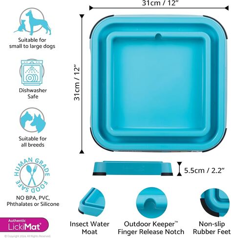 LickiMat Outdoor Keeper Dog Feeding Station - Slow Feeder Lick Mat Keeper for Dogs Food, Treats, Yoghurt & Peanut Butter - Extend Licky Mats for Dogs into Full Feeder, Green. in Kuwait
