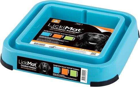 LickiMat Outdoor Keeper Dog Feeding Station - Slow Feeder Lick Mat Keeper for Dogs Food, Treats, Yoghurt & Peanut Butter - Extend Licky Mats for Dogs into Full Feeder, Green. in Kuwait