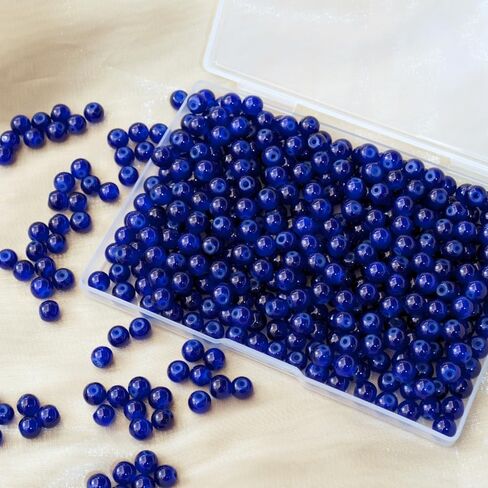 360pcs حبات زجاجية كبيرة ، حبات زجاجية 8 ملم لباريليت ومجوهرات صنع الحرف اليدوية (أبيض) in Kuwait