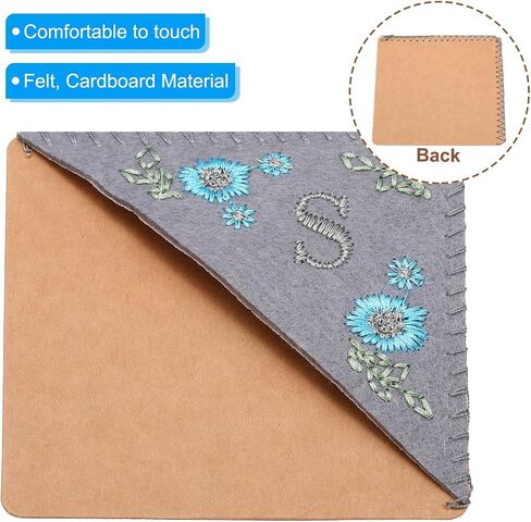 PATIKIL Personalized Embroidered Corner Bookmark, Cute Flower Felt Stitched Triangle Book Mark Page Marker for Women Men Book Lovers Teachers, Grey, Letter B in Saudi Arabia