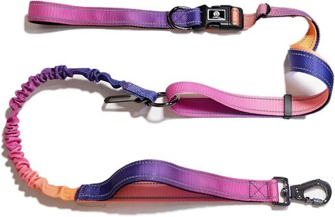 Hands-Free Dog Leash with Bungee for Large Dogs, Waist Belt & Car Seat Bel (Blue) in Saudi Arabia