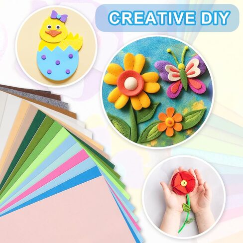 PATIKIL 4"x4" Self Adhesive Felt Fabric Sheets, 90 Pcs 1mm Thick Stiff Felt Sheets Back Felt Crafting Paper for Craft Project, DIY Art Sewing Decoration, White in Saudi Arabia