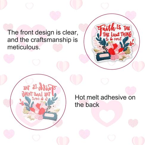 Jongdari 20pcs Positive Affirmations Iron on Patches, Pink Cute Teens Boho Positive Quotes Embroidered Girly Trucker Hat Sew on Applique Patches for Bags Clothes Jackets in Saudi Arabia