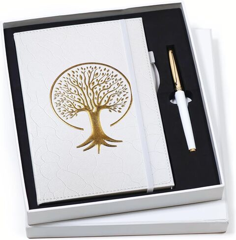 Veway Premium Tree of Life Journal and Pen Set for Women (Breathe) | 224-Page Hardcover Notebook, Elegant Gift Box & Refillable Gold Pen | A5 Aesthetic Writing Journal & Inspirational Gift in Kuwait