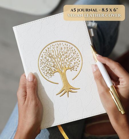 Veway Premium Tree of Life Journal and Pen Set for Women (Breathe) | 224-Page Hardcover Notebook, Elegant Gift Box & Refillable Gold Pen | A5 Aesthetic Writing Journal & Inspirational Gift in Kuwait