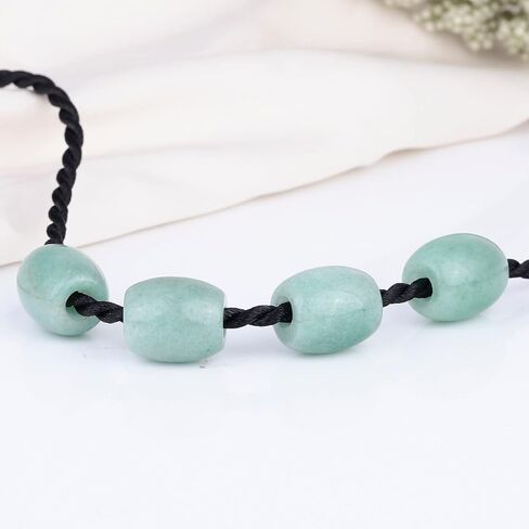 Amogeeli 15pcs Green Aventurine Stone Large Hole Barrel Loose Stone Beads for Jewelry Making, Roundelle European Big Hole Spacer Beads for Macrame Dread Hair Braids in Saudi Arabia
