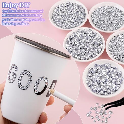 25000pcs راتنجات الراتنج مع ملاقط الصياغة ، والأحجار الكريمة الفضية الصافية ، والكريستال المفروم مع 3pcs 10 مل b7000 غراء المجوهر in Kuwait