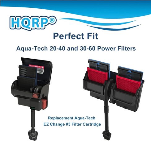 HQRP 6-Pack Aquarium Filter Compatible with Aqua-Tech for EZ-Change # 3 Filter Cartridge Fits Aqua-Tech 20-40 and 30-60 Power Filters in Saudi Arabia