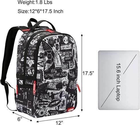 Graffiti Backpack, Designer Laptop Backpack for 15.6 Inch Work,Water Resistant Backpack Computer Bag, GameBorn in Kuwait