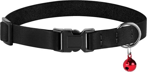 Muromto Leather Cat Collar Breakaway Adjustable Girl Boy Pet Collars for Cats Kitten Black Pink Green Brown Yellow Red White (Pink) in Saudi Arabia