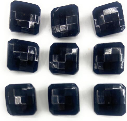 9 Jet Glass Shiny Black Buttons Square Style Faceted Set 3/8'' for,Blouses, Shirts Etc (3/8 '' =9.5250mm) in Saudi Arabia