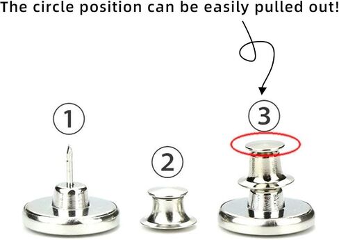 6Pcs Instant Buttons Adjustable Jean Button No Sew Metal Button Adds Or Reduces an Inch to Any Pants Waist in Seconds（Z056） in Saudi Arabia