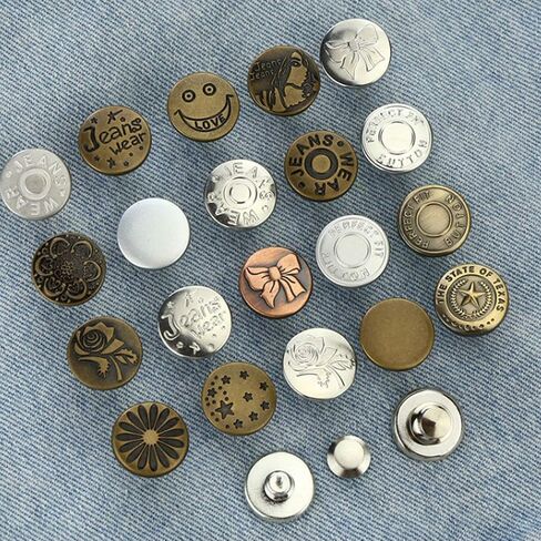 6Pcs Instant Buttons Adjustable Jean Button No Sew Metal Button Adds Or Reduces an Inch to Any Pants Waist in Seconds（Z056） in Saudi Arabia