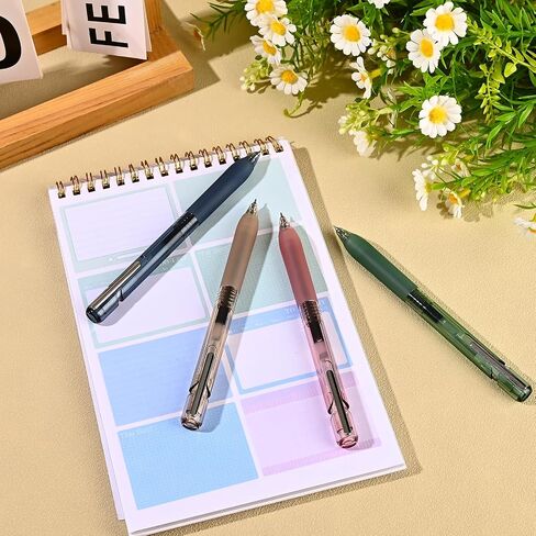 BAYTORY 8Pcs Gel Pens, 0.5mm Black Ink Pen Fine Point, Quick Dry Smooth Writing Gel Ink Pens No Bleed, Retractable Pens for Journaling Note Taking Sketching (Multicolor Pen Shafts) in Saudi Arabia