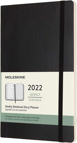 Moleskine 2022 Weekly Planner, 12M, Large, Black, Soft Cover (5 x 8.25) in Kuwait