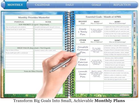 Tools4Wisdom Planner 2025-2026 - April 2025-2026 Calendar - 15 Months - 8.5x11 Inch Hardcover - Daily Weekly and Monthly - A5J6 - Think Positive in Saudi Arabia
