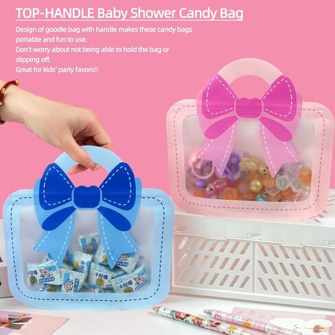 30 حزمة الرسوم المتحركة القوس قوس جيد الأطفال حقائب هدايا عيد ميلاد الفتيات مع مقبض كيس ختم ziplock رائحة التخزين التغليف القابلة للاستيلاء على المنزل للاستحمام الطفل فافيات الجنس الكشف عن الديكور الحزب in Kuwait