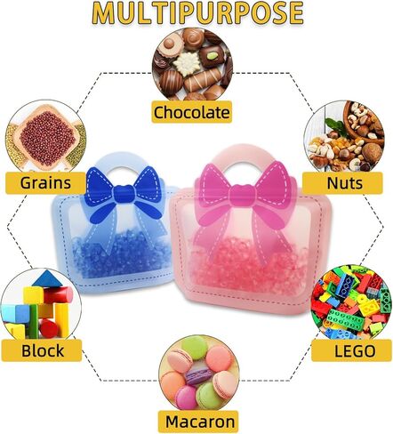 30 حزمة الرسوم المتحركة القوس قوس جيد الأطفال حقائب هدايا عيد ميلاد الفتيات مع مقبض كيس ختم ziplock رائحة التخزين التغليف القابلة للاستيلاء على المنزل للاستحمام الطفل فافيات الجنس الكشف عن الديكور الحزب in Kuwait