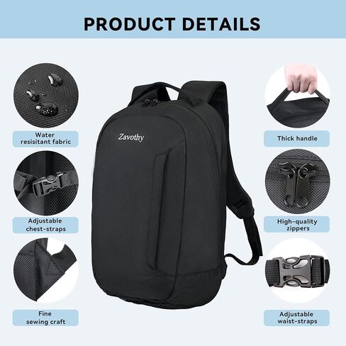 Zavothy Women's Women's Convertible Daypack حقيبة حمل كبيرة للنساء مع حقيبة ظهر للكلية المحمولة للرجال للرجال العمل على الظهر الحاسوبية تناسب 17 بوصة أسود in Kuwait