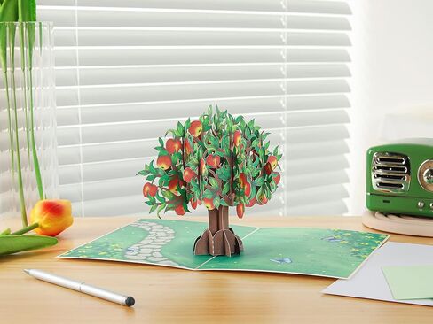 Liif Thank You Teacher Card | Apple Tree 3D Greeting Pop Up Teacher Apprication Card & Gifts, Thank You Card For Teacher | With Message Note & Envelop | Size 7 x 5 Inch (Apple Tree) in Kuwait