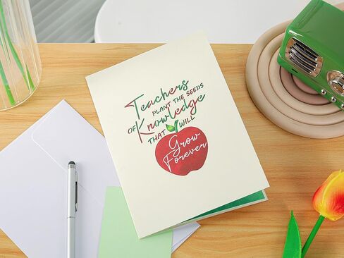Liif Thank You Teacher Card | Apple Tree 3D Greeting Pop Up Teacher Apprication Card & Gifts, Thank You Card For Teacher | With Message Note & Envelop | Size 7 x 5 Inch (Apple Tree) in Kuwait