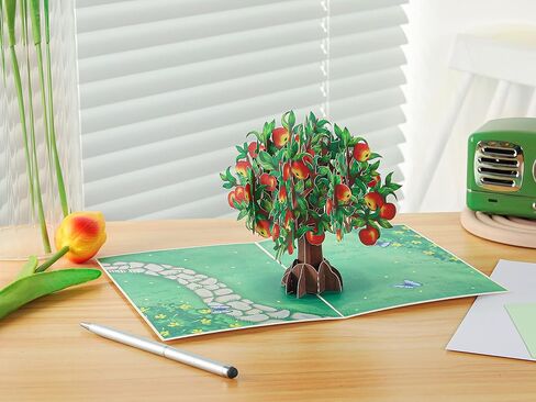 Liif Thank You Teacher Card | Apple Tree 3D Greeting Pop Up Teacher Apprication Card & Gifts, Thank You Card For Teacher | With Message Note & Envelop | Size 7 x 5 Inch (Apple Tree) in Kuwait