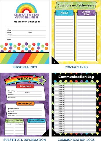 Happily Ever Elementary Retro Remix Teacher Planner, Undated 8" x 11" Planner, Daily Planner, Weekly Planner & Monthly Planner With Planner Stickers, Classroom Management School Supplies in Saudi Arabia