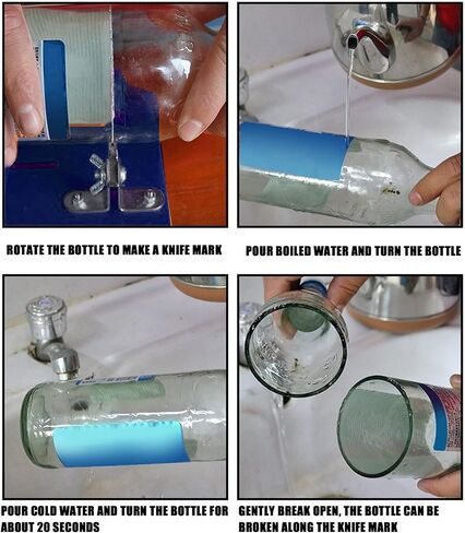 Glass Bottle Cutter Glass Cutting Tool PC Board Carbide Cut Head DIY Bottle Cutter DIY Wine Bottle Cutting Tool (Blue) in Saudi Arabia