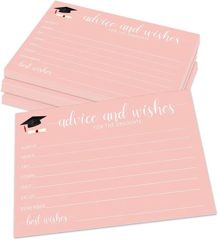 50 PCS نصيحة التخرج وبطاقات Well Wishes للخريجين - فئة 2025 GRAD CAP & DIPLOMA بطاقات المشورة للأسلوب للمدرسة الثانوية ، مستلزمات إعلانات الكلية (PINK) - A04 in Kuwait