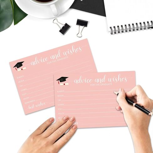 50 PCS نصيحة التخرج وبطاقات Well Wishes للخريجين - فئة 2025 GRAD CAP & DIPLOMA بطاقات المشورة للأسلوب للمدرسة الثانوية ، مستلزمات إعلانات الكلية (PINK) - A04 in Kuwait